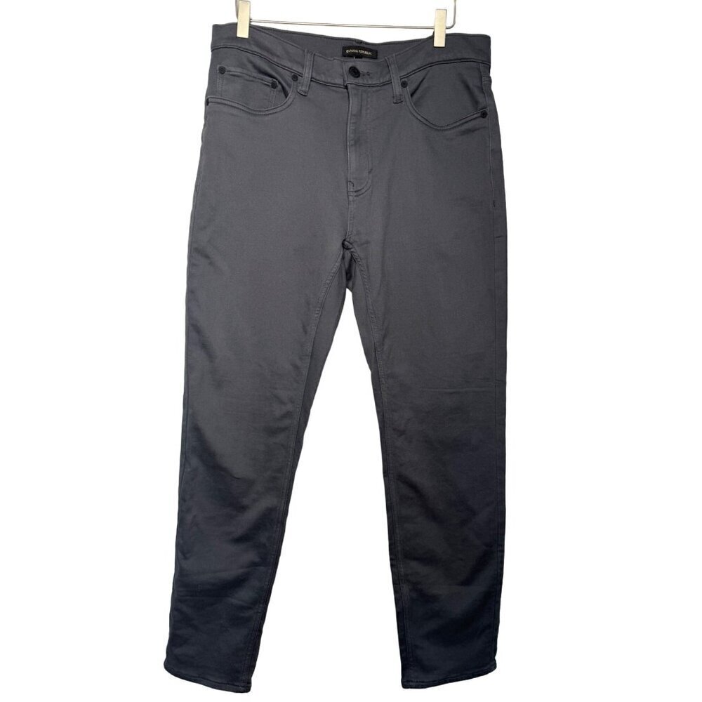 Banana Republic Mens Mid-Rise Casual Soft Pants 32WX30L Grey Stretchy